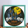 Halloween Haunted House-11CT Stamped Cross Stitch 24*24cm/9.45*9.45in