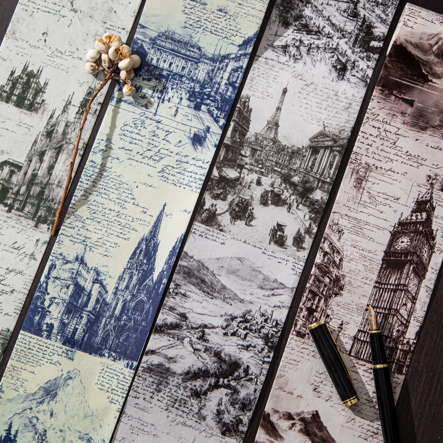 와시 테이프 - 유럽 여행 가이드 시리즈 빈티지 건물 풍경