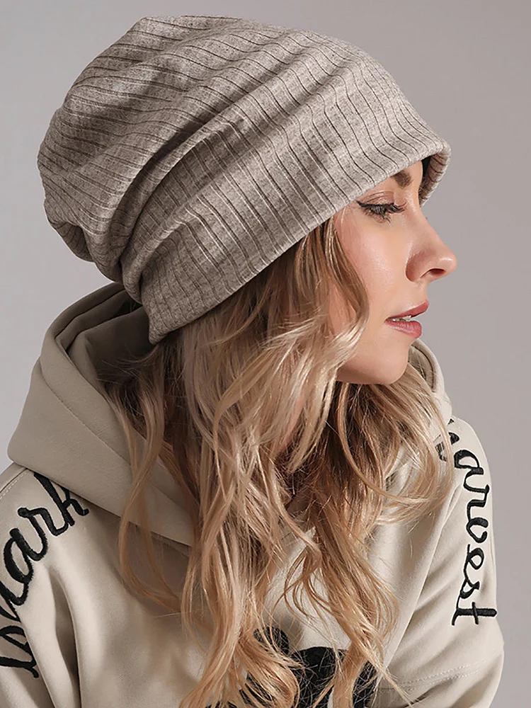 Women Autumn Casual Solid Knitted Soft Hat