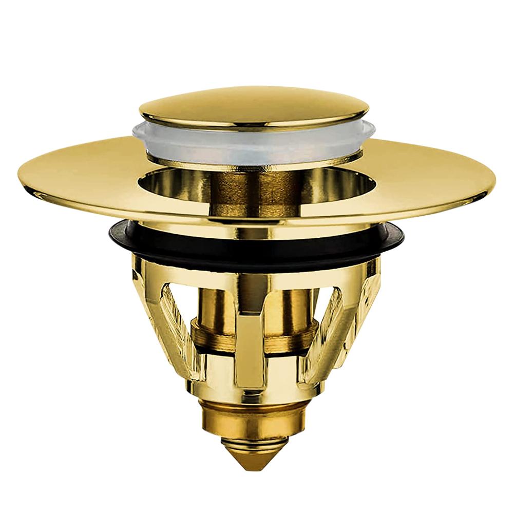 

Stainless Steel Bathroom Sink Plug Wash Basin Bounce Drain Filter (Gold), 501 Original