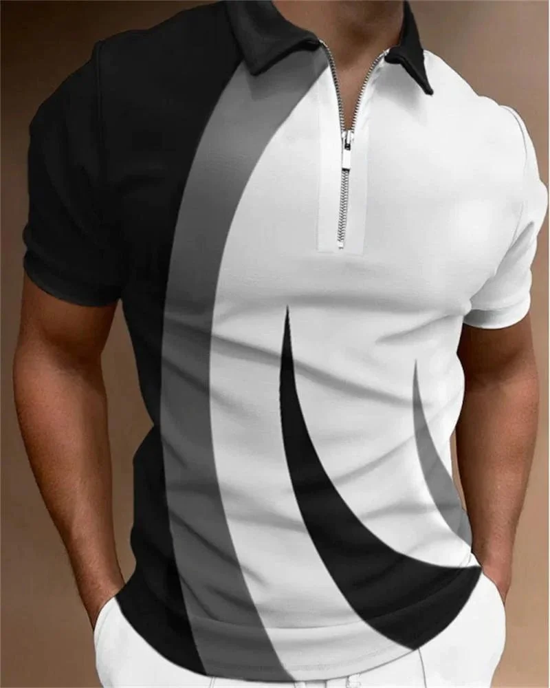 Men's casual printed polo shirt