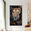 >SALE<Full Embroidery Eco-cotton Thread 11CT Printed Leopard Cross Stitch Kit 40x65cm