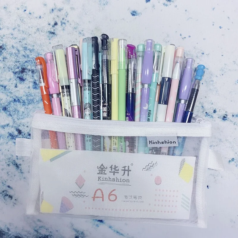 30/50pcs/set Kawaii Erasable Pen Set 0.5mm/0.38mm Mixing Blue Ink Ballpoint Pen for School Supplies Writing Exam Stationery Pen