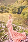 Pregnant Maternity Photography Front Fork Lace Maxi Dress