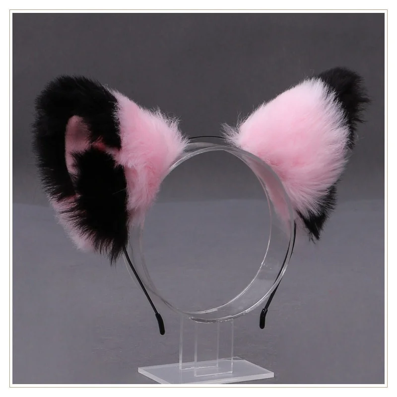 Billionm OJBK Fox Ear Headband Anime Cosplay Beast Ear Wolf Ears Girls Kawaii Handmade Plush Animals Hair Hoop Cute Cat Hair Accessories