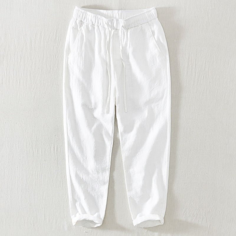  Daphneozzie cotton linen ninth pants