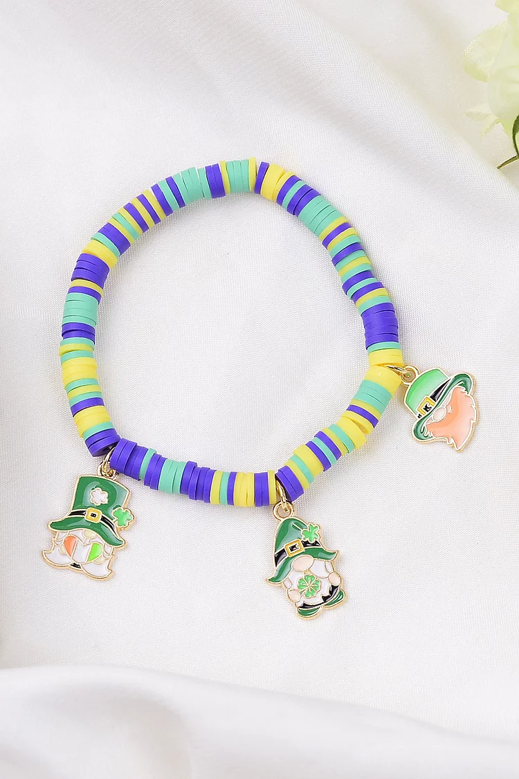 Mardi Gras Green Alloy Dripping Oil Cartoon Characters Bracelet 2024 - Xpluswear