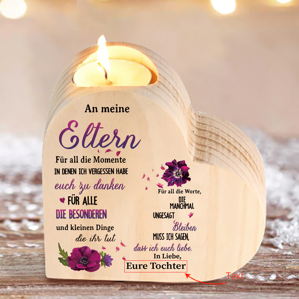 Kettenmachen Herzform KerzenhalterPersonalisierter Text Kerzenständer