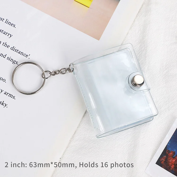Mini petit album photo Porte-clés 16 poches 2 pouces Id Instant