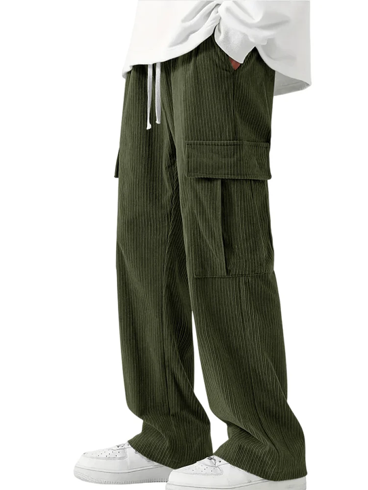 Men's Everyday Solid Color Corduroy Comfort Trousers