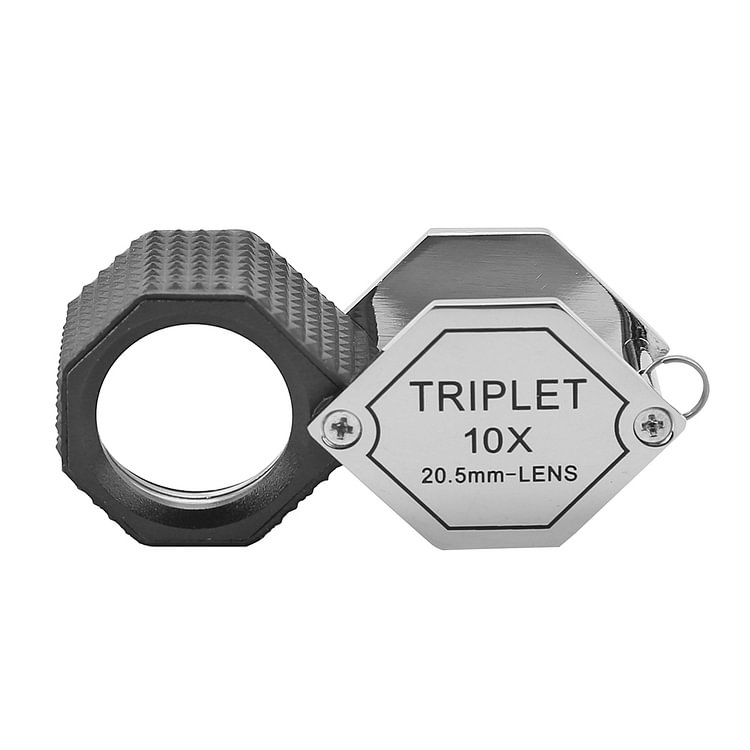 10X Jewelery Loupe Hexagonal Metal Mini Magnifying Glass 20.5mm Magnifier