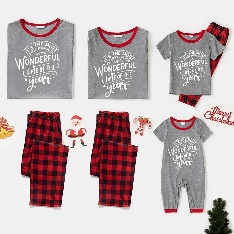 It's The Most Wonderful Time Of The Year Christmas Short Sleeve Family Matching Pajamas Sets