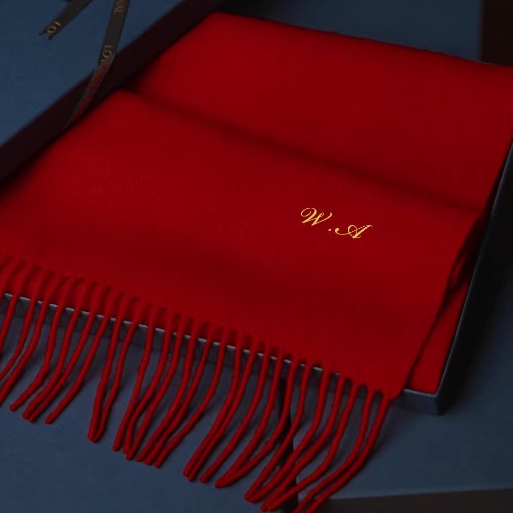Customized Embroidery Wool Scarf REAL SILK LIFE