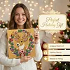 (25x25cm)DIY Pearl Painting Xmas Framed Handmade Pearl Material Art Kit Living Room Decor