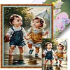 Girl Boy - 11CT Stamped Cross Stitch - 40*50cm - Character