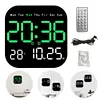 Digital Wall Clock LED Desk Alarm Clock Temperature/Date Display for Home Office