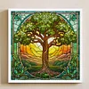 Glass Painting-Tree Of Life - 14CT Stamped Cross Stitch 40*40cm/15.75*15.75in