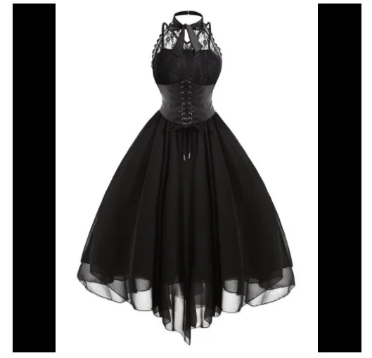 Uveng Uveng Summer Round Round Neckt Sexy Temperament Bumpy Personality Chiffon Solid Color Retro Sleeveless Dress Woman