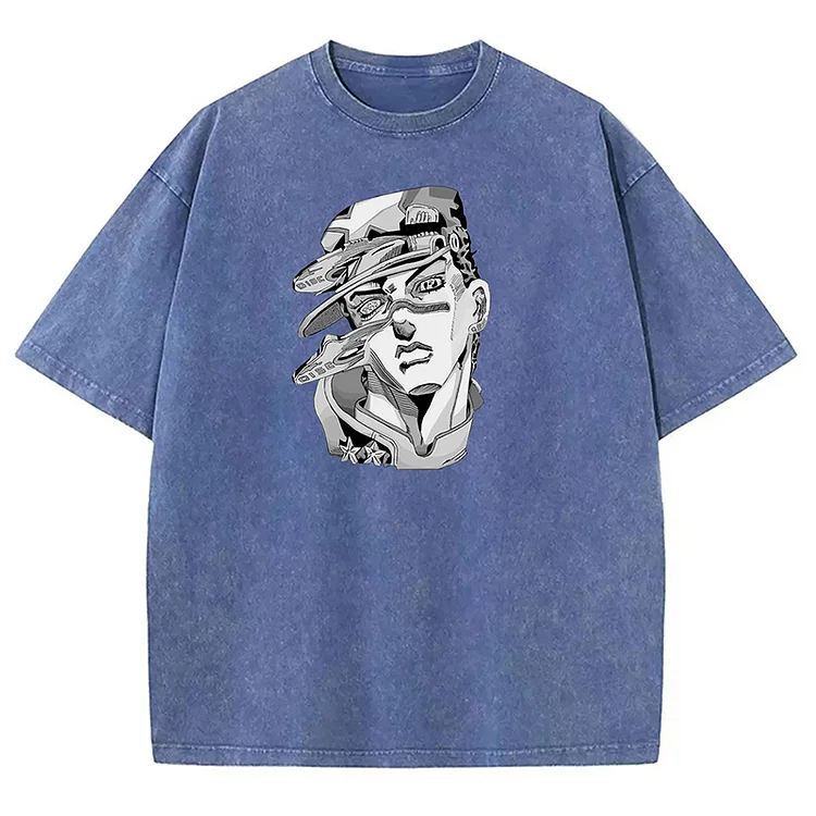 Vintage Jotaro Stand Disk (JoJo's Bizarre Adventure - Stone Ocean) Printed Washed T-Shirt