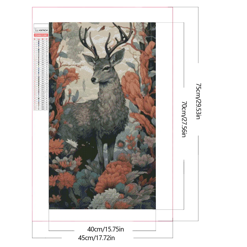 Partial AB Diamond Painting - Full Round Drill - Deer(Canvas|45*75cm)