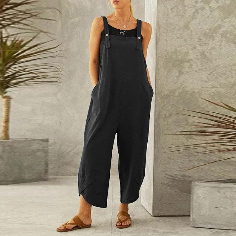 Women's Casual Cropped Pants In Solid Color