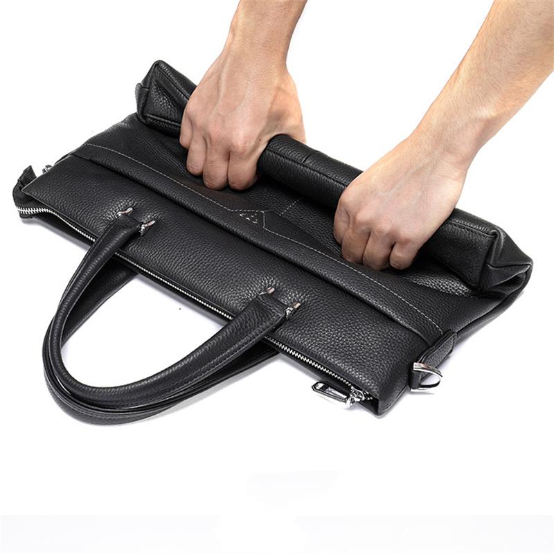 Men's Classic Casual Leather Soft Handbag Business Crossbody Bag