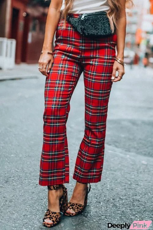 Plaid Red Pants