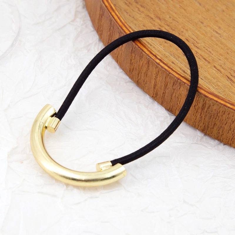 Women’s Minimalist Semicircle Rectangle Alloy Hair Tie