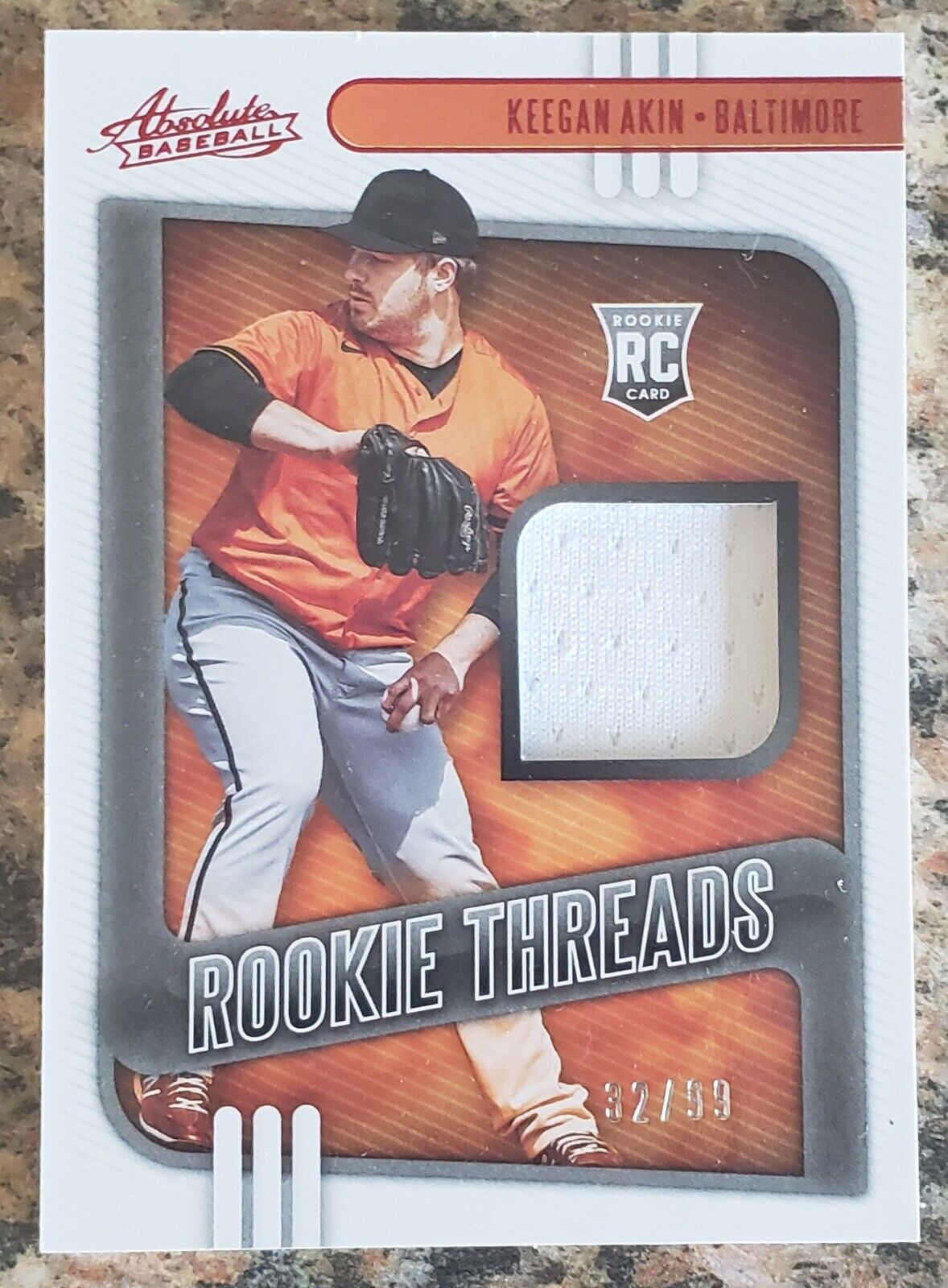 KEEGAN AKIN 'BALTIMORE ORIOLES' RED FOIL SHORT PRINT ROOK THREAD 32 OF 99 CARD