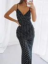 See-Through Polka Dot Condole Belt Maxi Dress