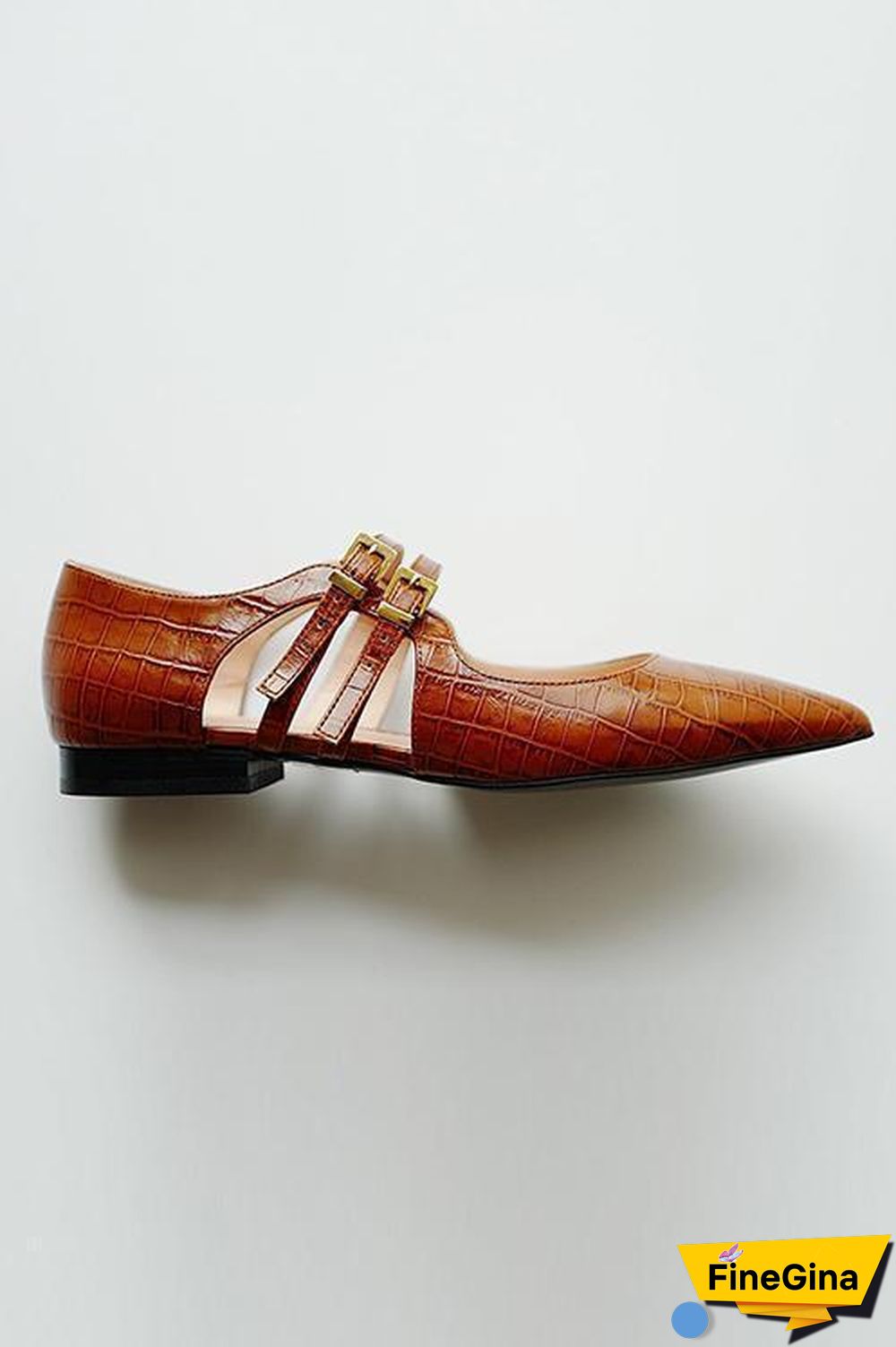 Point Toe Strap Flats