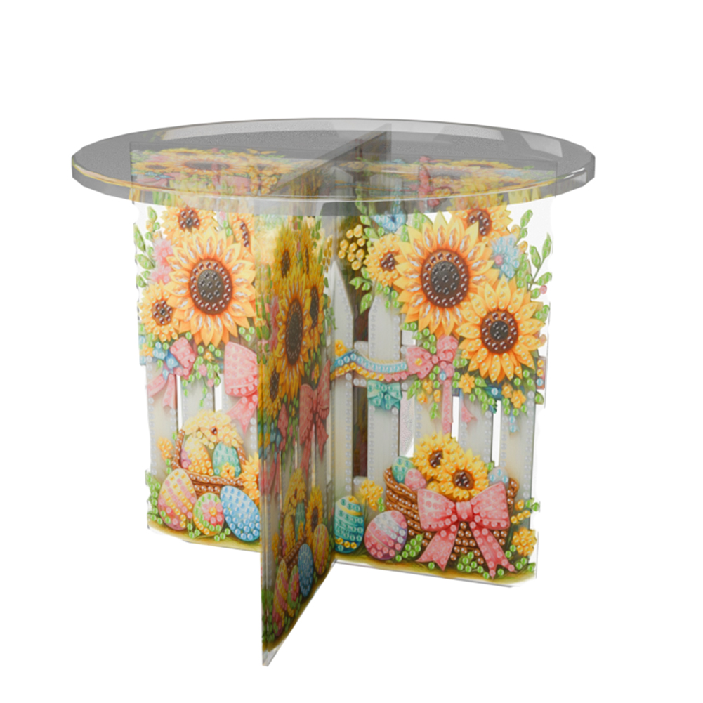 Acrylic Sunflower Diamond Painting Plant Stand Potted Plant Holder Rack