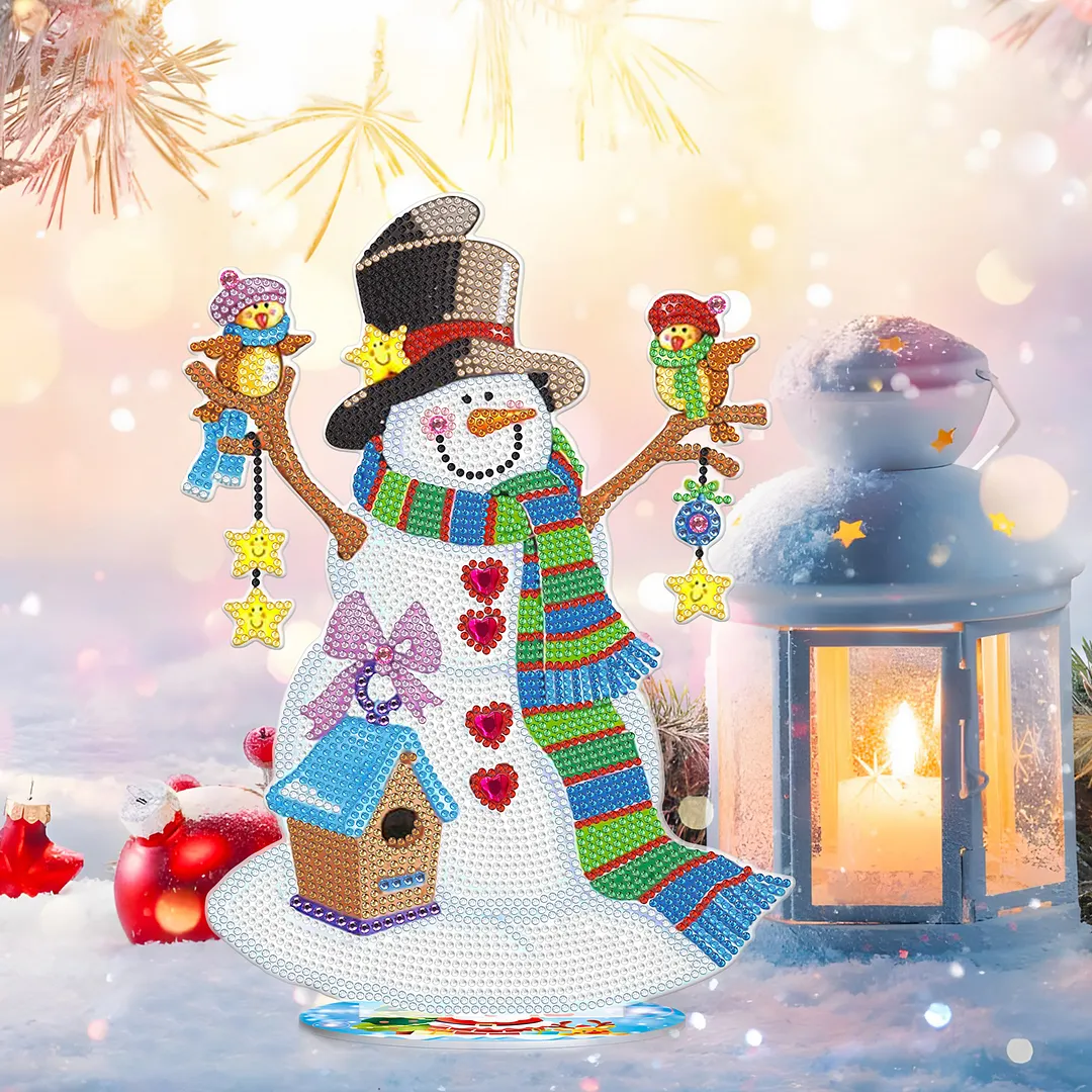 Christmas Diamond Painting Decoration Christmas Snowman (Single-Sided Special-Shaped Diamond)