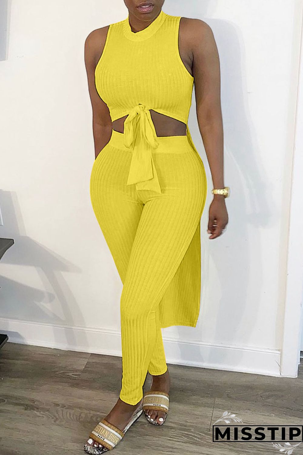 Grey Sexy Solid Asymmetrical O Neck Sleeveless Two Pieces