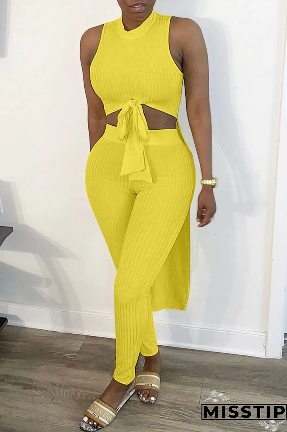 Grey Sexy Solid Asymmetrical O Neck Sleeveless Two Pieces