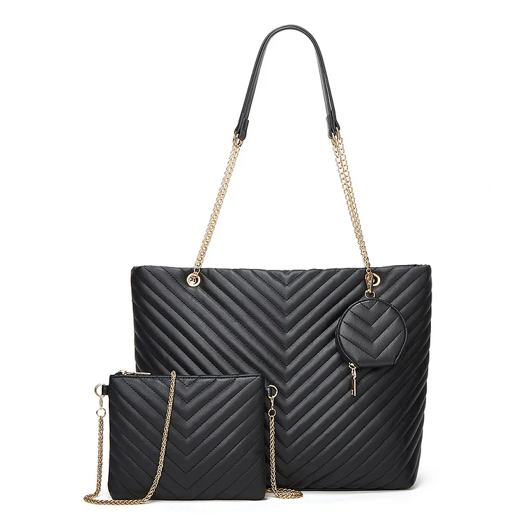 Women Crossbody Bag Casual 2 in 1 Fashion Large Capacity Work Bag (Black)