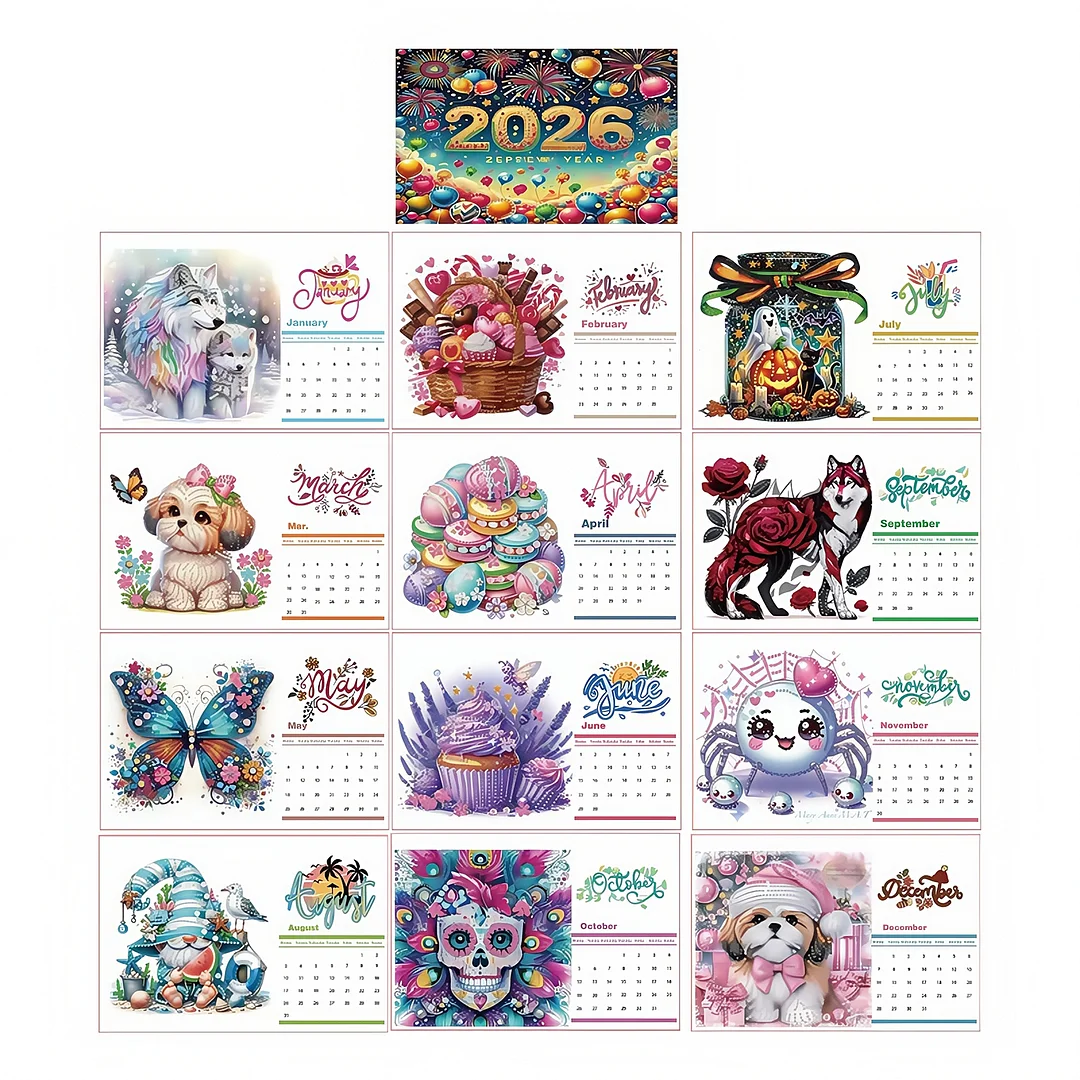 5D/DIY Calendar Crystal Painting Desk Calendars Kit Diamond Decorations Calendar