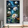>SALE<5D DIY Full Round Drill Partial AB Diamond Painting Lotus Pond Decor 45x75cm