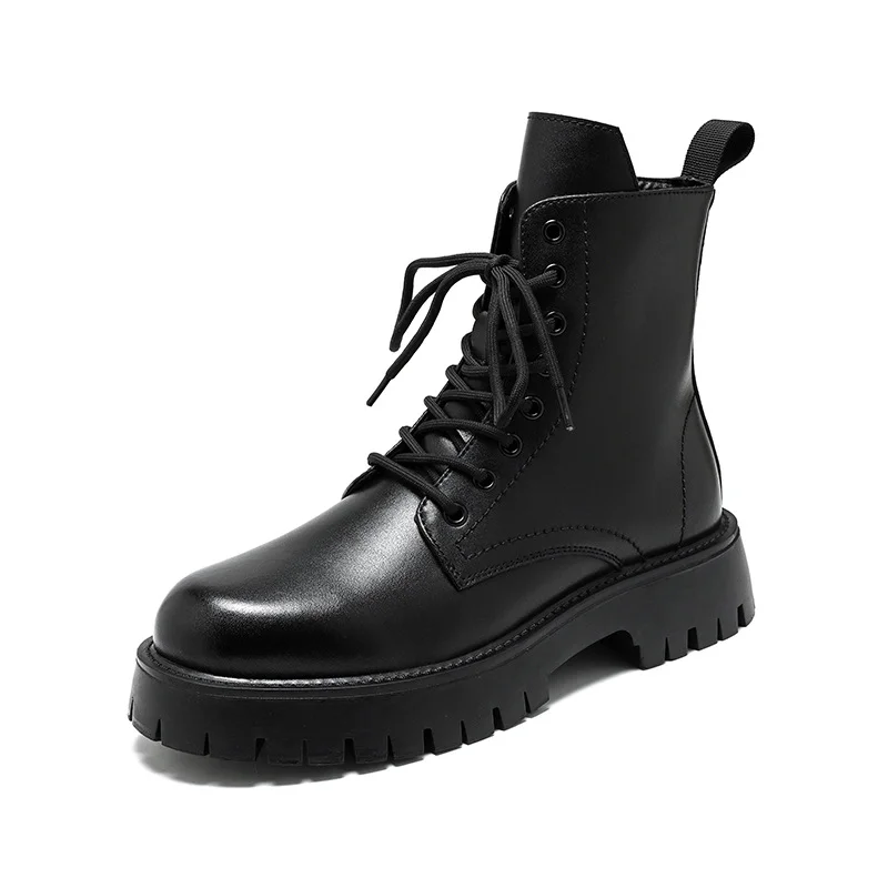 Tanguoant Tanguoant 2023 New Youth Round Head, High Help, Low Heel Overalls Trend Big Head Martin 76261-R