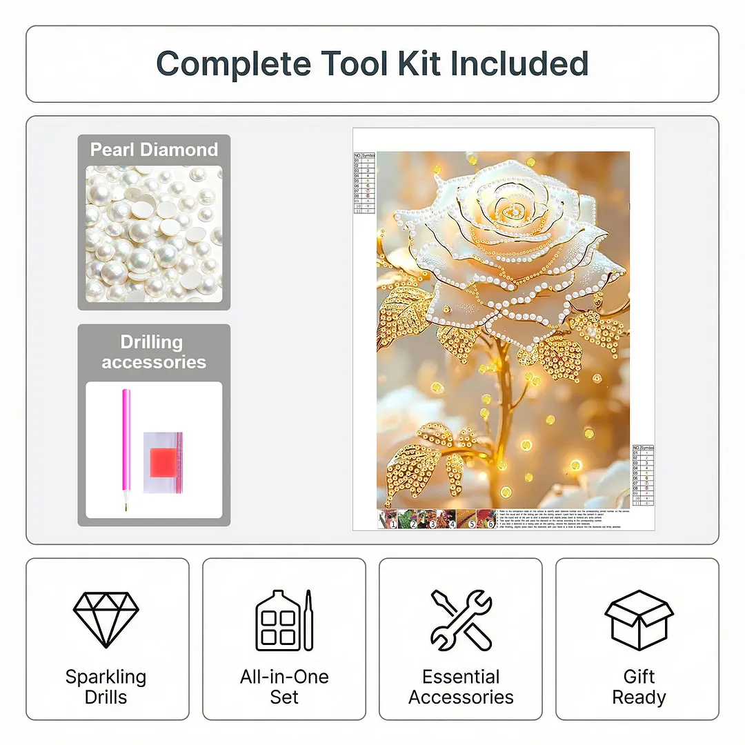 Pearl Painting Kit for Adults Gilded Rose 11.81x15.75in