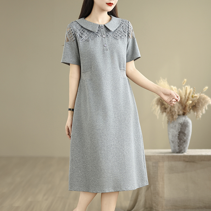 Ele Lace Hollow out ort Sve Women's Dr A-Line Midi Skirt Slimming Summer New Sle High Waist Knitted Polyurethan...