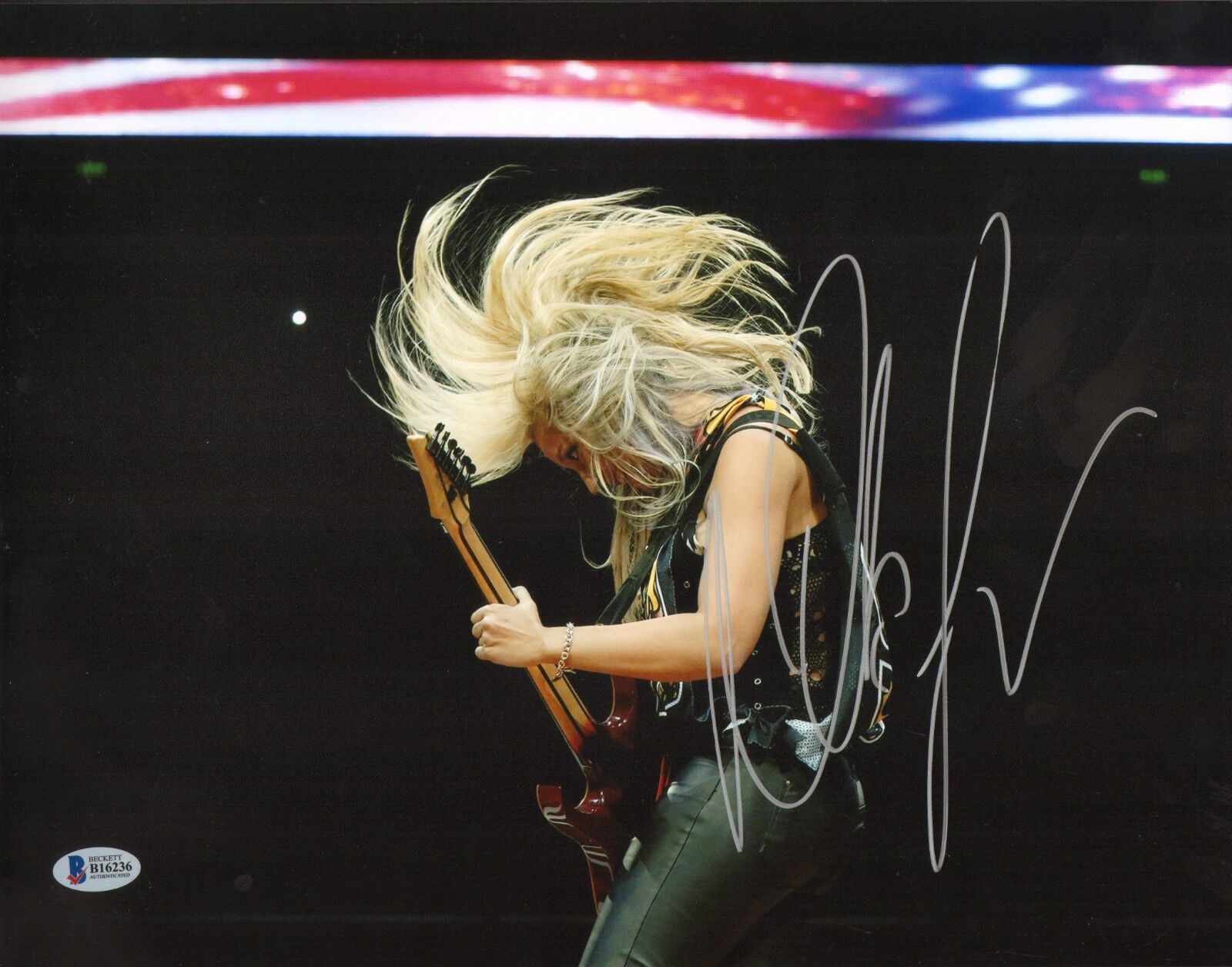 Nita Strauss Signed 11x14 Photo Poster painting BAS Beckett COA Alice Cooper Guitar Autograph 8