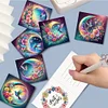 (US Local)6Pcs Hummingbird DIY Diamond Painting Greeting Card for Holiday Party Favors