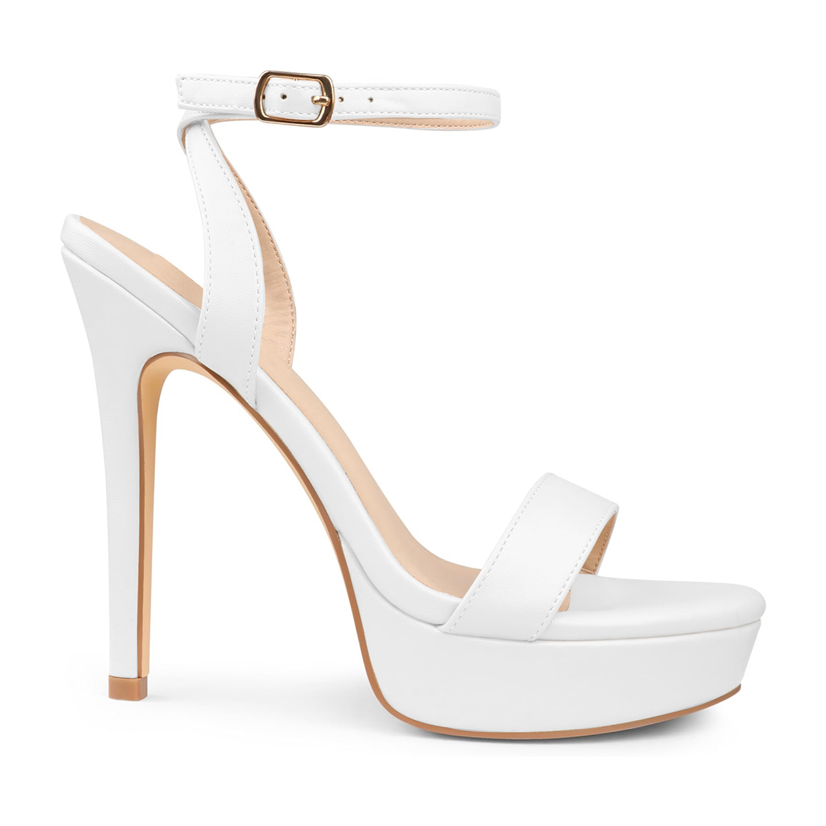 130mm Open Toe Platform Sandals Ankle Strap High Heel Matte Summer Shoes-MERUMOTE