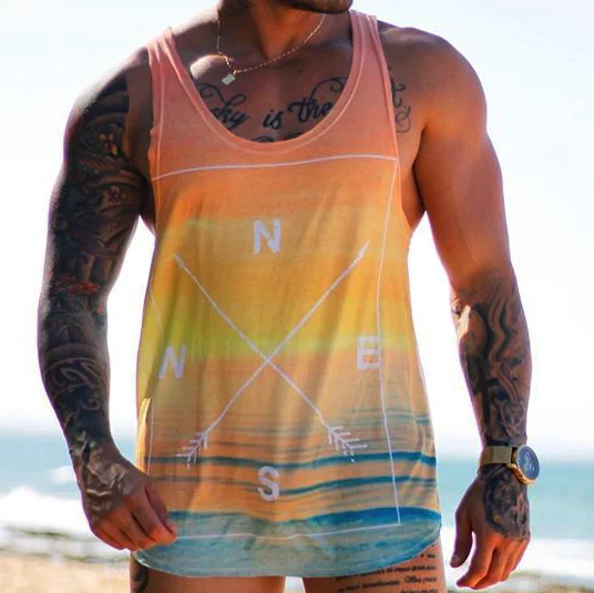 Casual Gradient Printed Vest