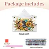 (24cm)Diamond Art Tissue Box Cover DIY PU Desktop(SweetBees and Flowers)