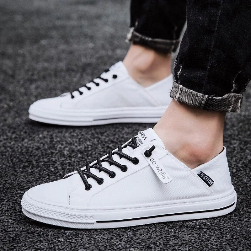 New canvas shoes, sneakers, sports casual white shoes, casual sports shoes, can step on the heel, lazy low-top canvas shoes