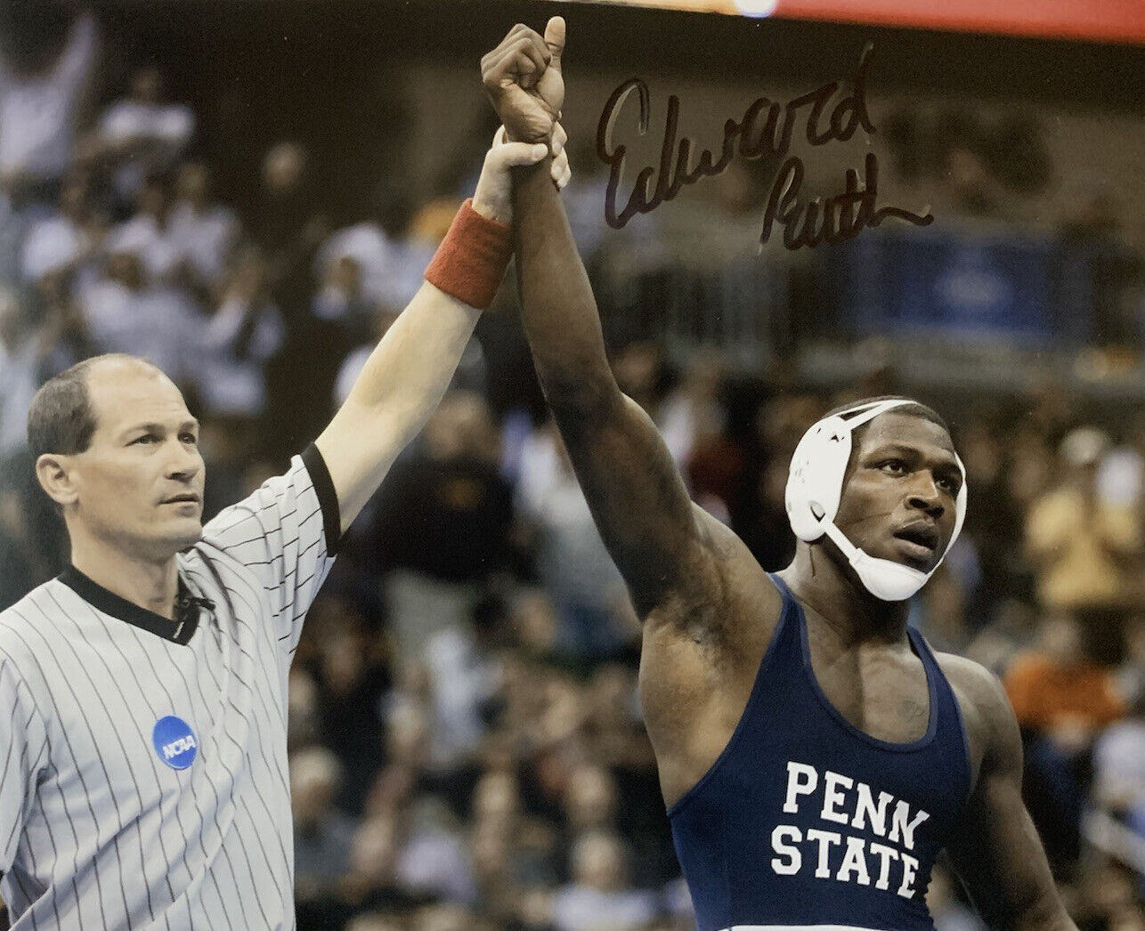 ED RUTH HAND SIGNED 8x10 Photo Poster painting PENN STATE WRESTLING AUTOGRAPH RARE COA