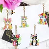 5Pcs DIY Diamond Painting Cat Keychain