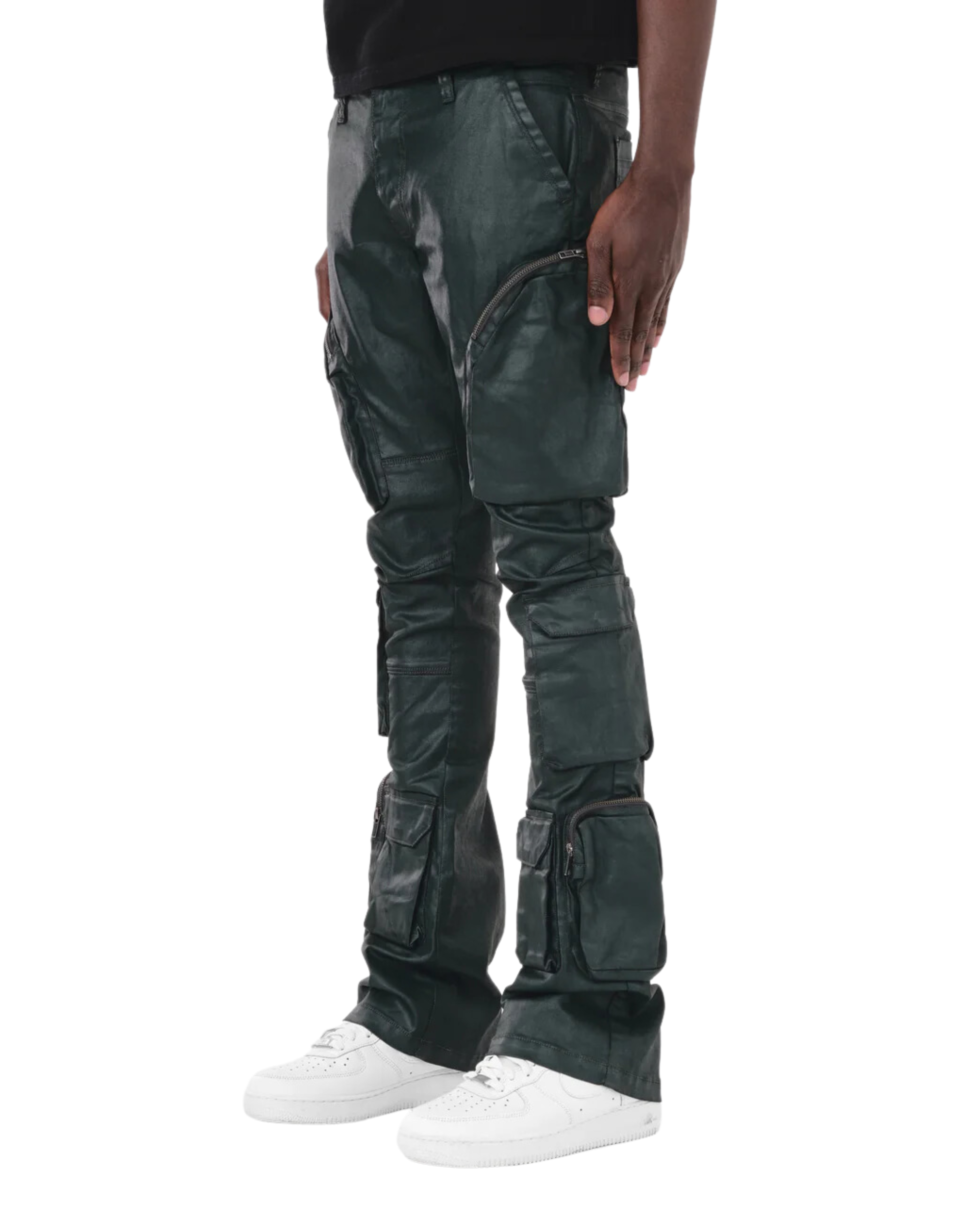 Wax Stacked Cargo Jeans 333022